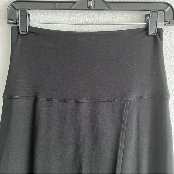 Athleta Women's Seaside Faux Wrap Fold Over Black Skirt - Picture 3 of 11